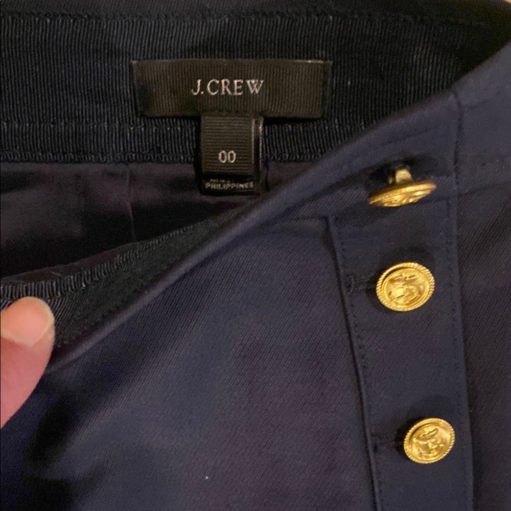 J.Crew Navy Skirt with Gold Buttons NWOT - Picture 7 of 14